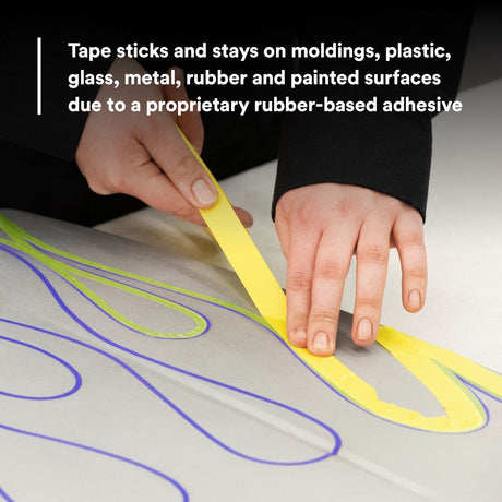 3M 388N 06654 Automotive Refinish Masking Tape, Yellow, Crepe Backing, Moisture and Solvent Resistant, 36 mm x 55 m (7000119817) - 8