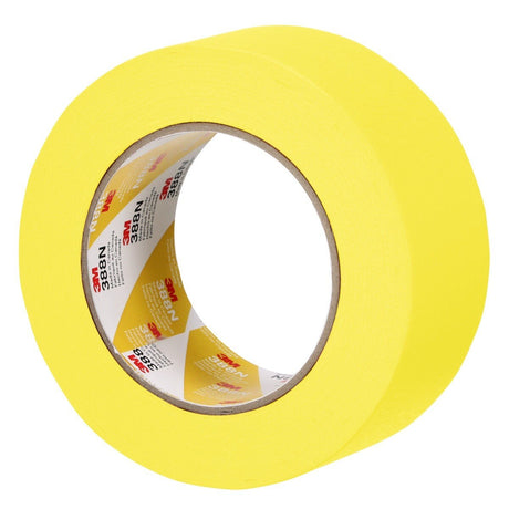 3M 388N Automotive Refinish Masking Tape, Rubber Adhesive, Yellow Crepe Paper Backing, Moisture and Solvent Resistant, 48 mm x 55 m (06656) (7000119819)  - (24Pack) - 2