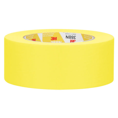 3M 388N Automotive Refinish Masking Tape, Rubber Adhesive, Yellow Crepe Paper Backing, Moisture and Solvent Resistant, 48 mm x 55 m (06656) (7000119819)  - (24Pack) - 3
