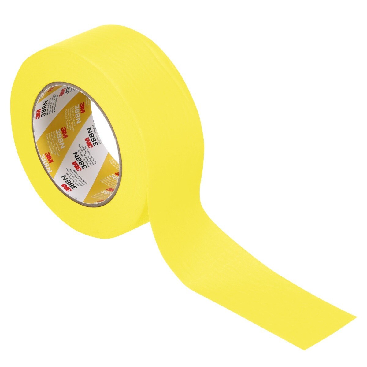 3M 388N Automotive Refinish Masking Tape, Rubber Adhesive, Yellow Crepe Paper Backing, Moisture and Solvent Resistant, 48 mm x 55 m (06656) (7000119819)  - (24Pack) - 5