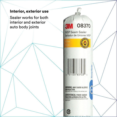 3M 08370 MSP Seam Sealer, Gray, 310 mL Flexpack (7000119838)  - (6Pack) - 6