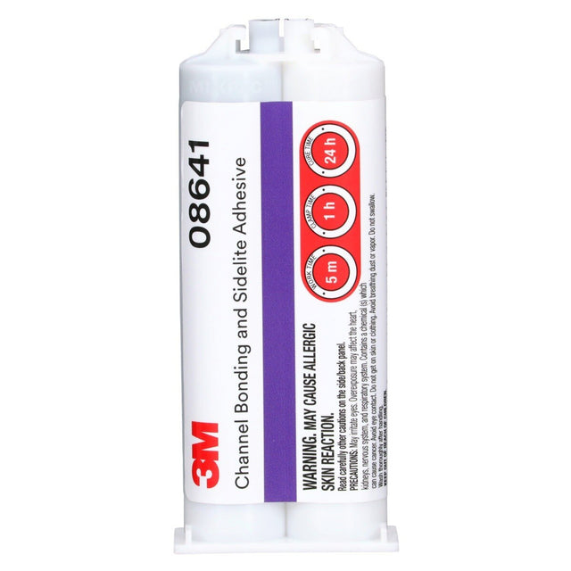 3M Channel Bonding and Sidelite Adhesive, Two-Part Epoxy, Rapid Curing, Black, 47.3 mL Cartridge (08641) (7000119888)  - (6Pack)
