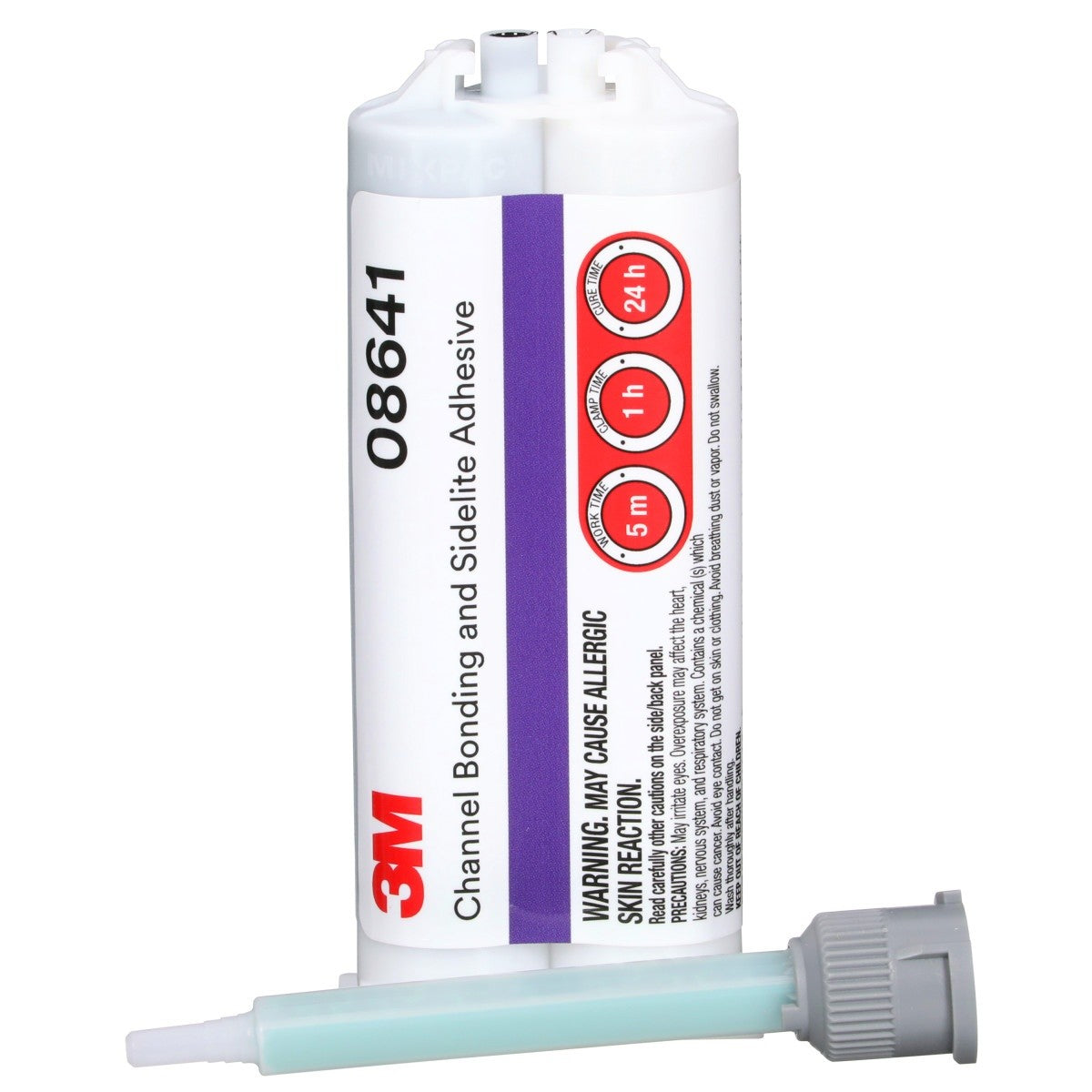 3M Channel Bonding and Sidelite Adhesive, Two-Part Epoxy, Rapid Curing, Black, 47.3 mL Cartridge (08641) (7000119888)  - (6Pack) - 2
