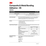 3M SMC Fiberglass Repair Adhesive-35, Two-Part Urethane, Green, 200 mL Cartridge (08219) (7000119892)  - (6Pack) - 2