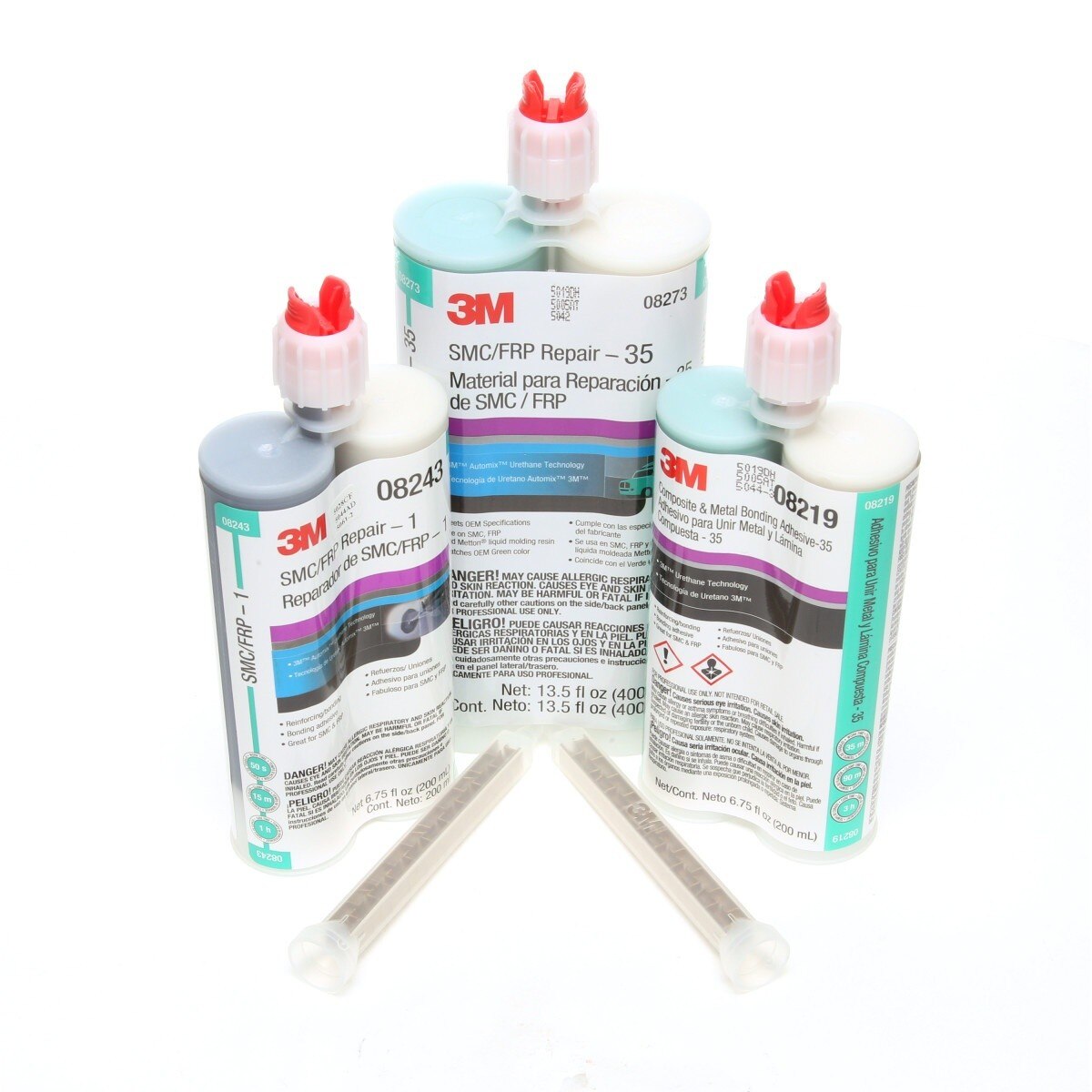 3M SMC Fiberglass Repair Adhesive-35, Two-Part Urethane, Green, 200 mL Cartridge (08219) (7000119892)  - (6Pack) - 3