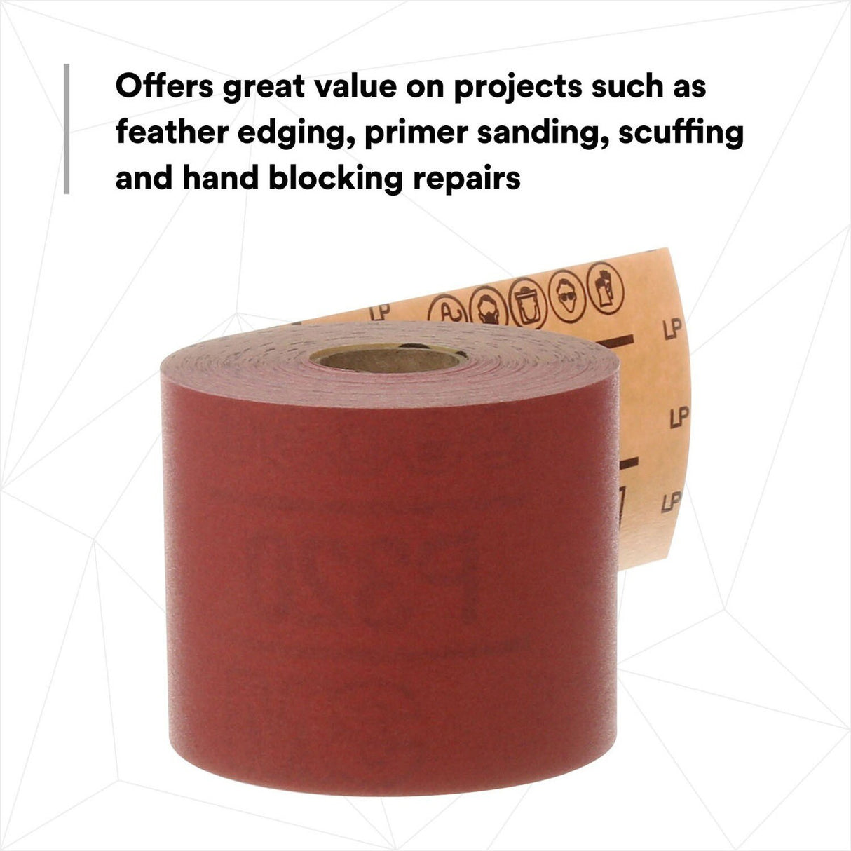 3M 316U Stikit Red Abrasive Sheet Roll, PSA, P180, Red, 2-3/4 in x 25 yd (01685) (7000119928)  - (6Pack) - 8
