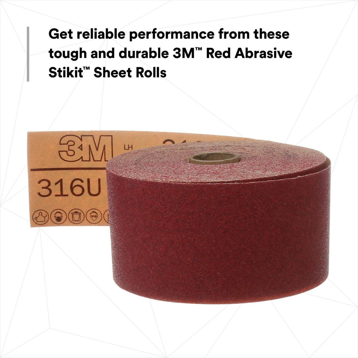 3M 316U Stikit Stikit Red Abrasive Sheet Roll, No Hole, P80, 2-3/4 in x 25 yd, D Weight (01688) (7000119931)  - (6Pack) - 6