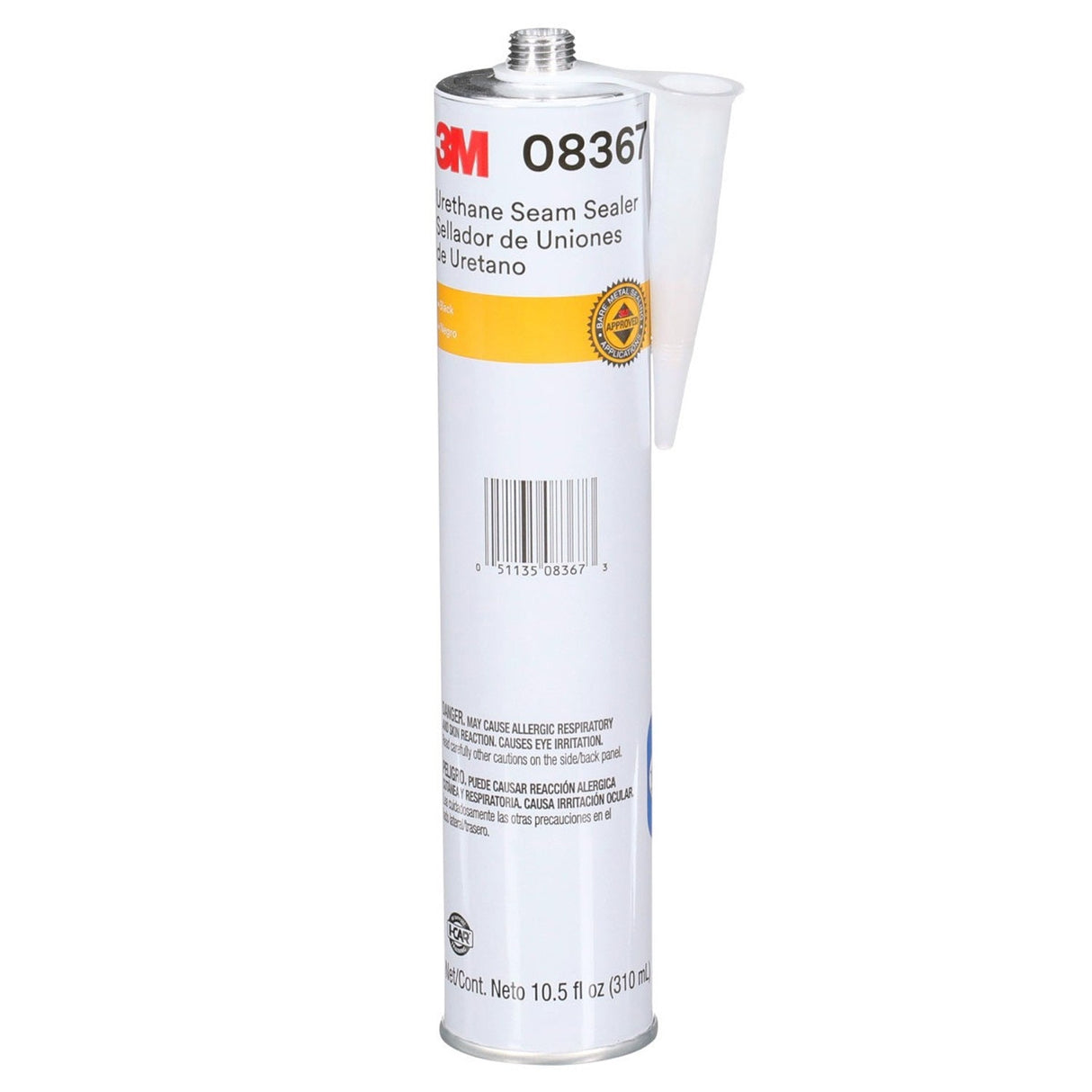 3M 08367 Urethane Seam Sealer, Black, High Solids, Permanently Flexible, 310 mL 10.5 fl oz Cartridge (7000119968)