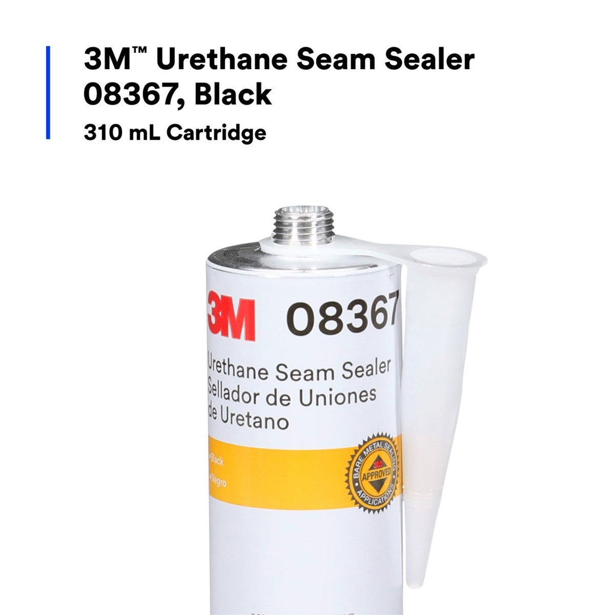 3M 08367 Urethane Seam Sealer, Black, High Solids, Permanently Flexible, 310 mL 10.5 fl oz Cartridge (7000119968) (12 Pack) - 5