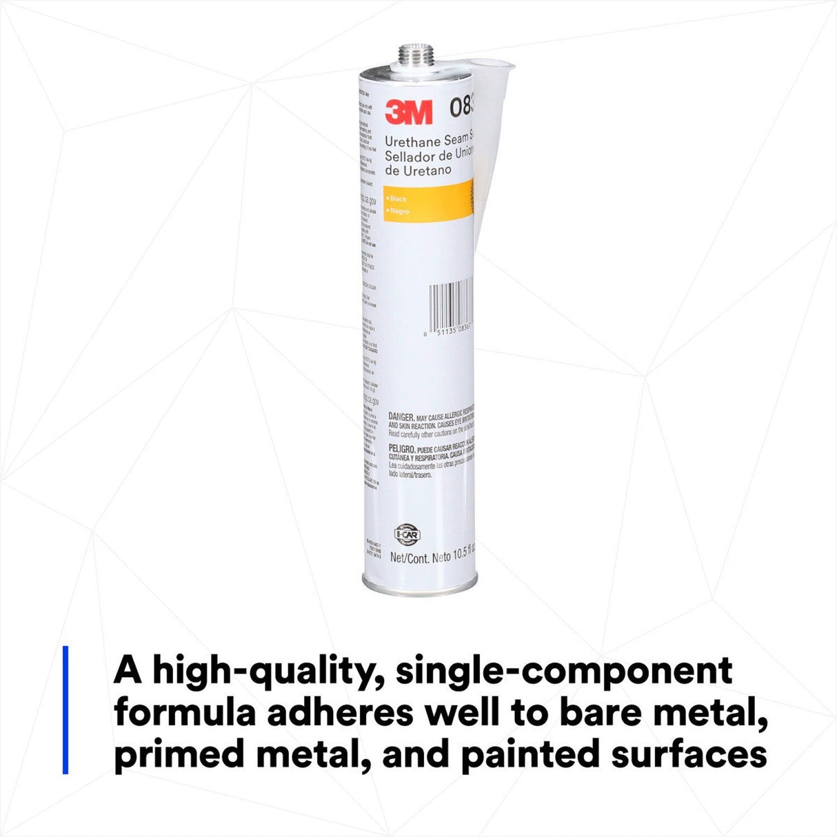 3M 08367 Urethane Seam Sealer, Black, High Solids, Permanently Flexible, 310 mL 10.5 fl oz Cartridge (7000119968)  - (12Pack) - 6