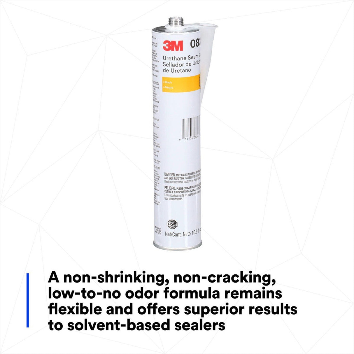 3M 08367 Urethane Seam Sealer, Black, High Solids, Permanently Flexible, 310 mL 10.5 fl oz Cartridge (7000119968)  - (12Pack) - 8
