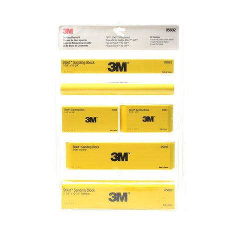 3M Stikit Sanding Block Kit, Yellow, Works with Stikit Abrasive Sheet Rolls (05692) (7000120058)  - (6Pack)