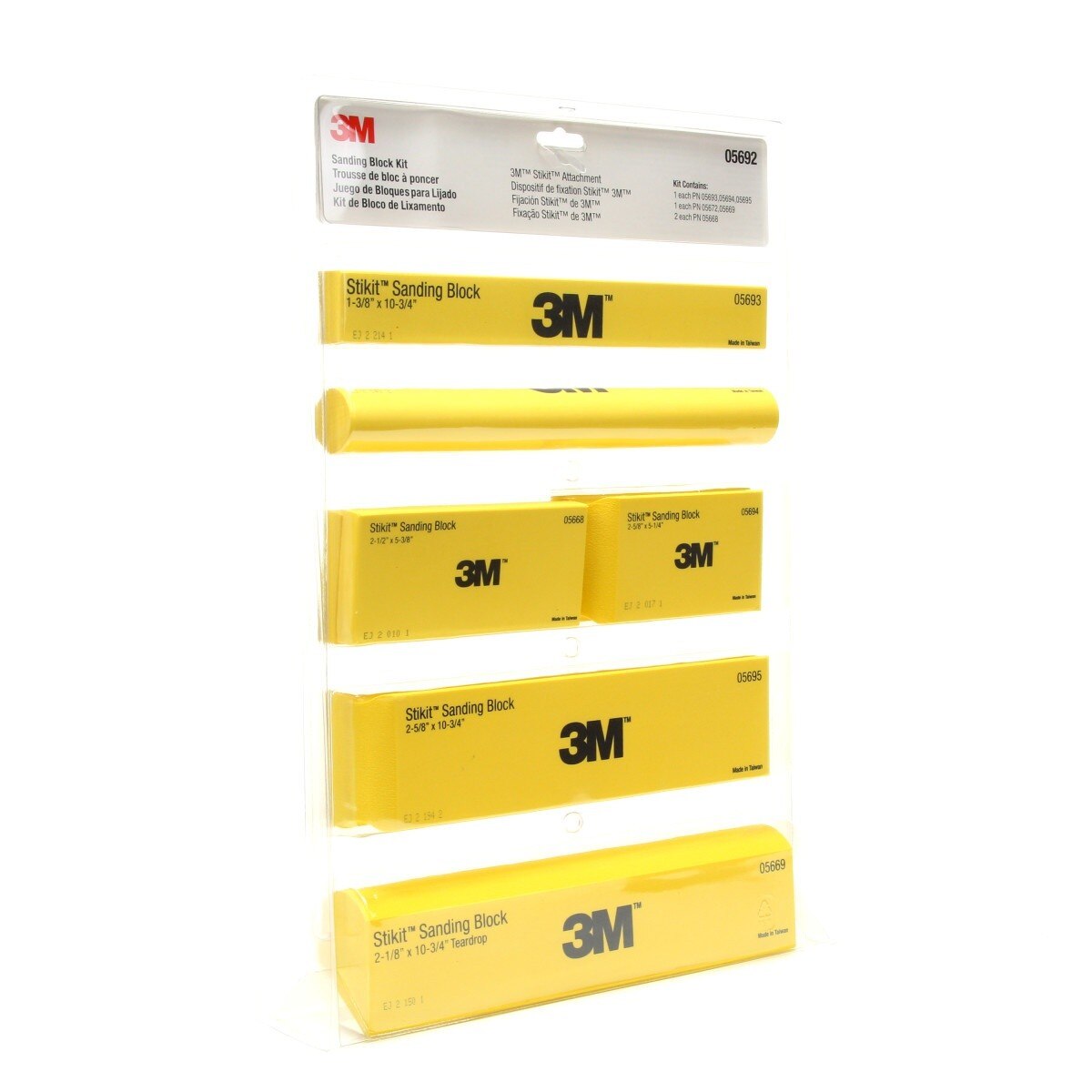 3M Stikit Sanding Block Kit, Yellow, Works with Stikit Abrasive Sheet Rolls (05692) (7000120058)  - (6Pack) - 2