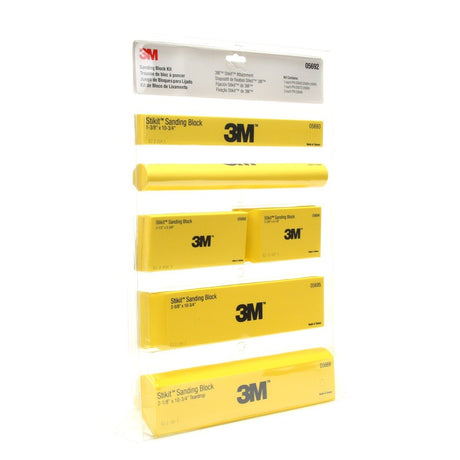 3M Stikit Sanding Block Kit, Yellow, Works with Stikit Abrasive Sheet Rolls (05692) (7000120058)  - (6Pack) - 2