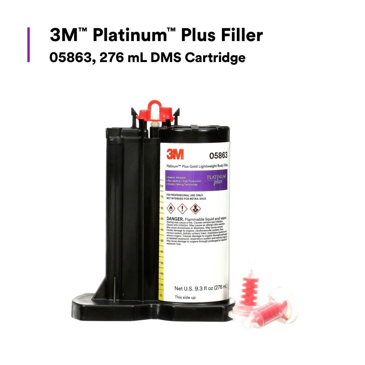 3M 05863 Platinum Plus Filler, 276 mL DMS Cartridge (7000120074)  - (6Pack) - 2