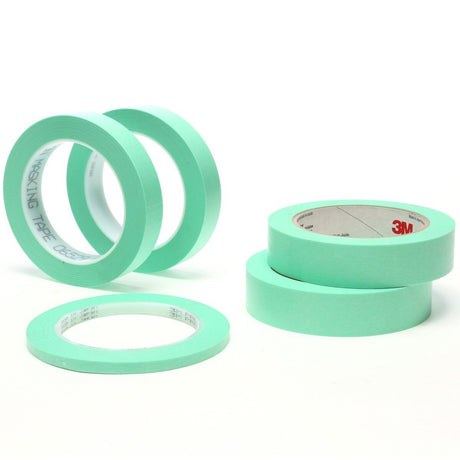 3M Precision Masking Tape, Green, 3/4 in x 60 yds (06529) (7000120100)  - (12Pack) - 3