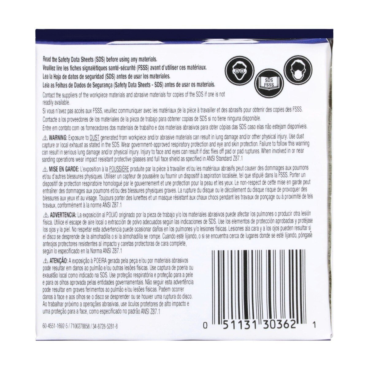 3M 443SA 30362 Trizact Hookit Foam Disc, P5000, Blue, 3 in (7000120106) (60 Pack) - 10