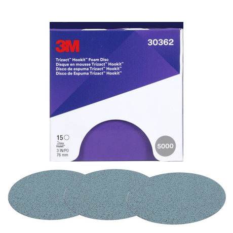 3M 443SA 30562 Trizact Hookit Foam Abrasive Disc, 5000, 5 in (127 mm) (7000120107) (60 Pack) - 6