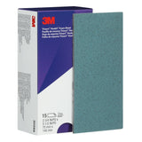 3M 443SA 30289 Trizact Hookit Foam Abrasive Sheet, 5000 Grit, Teal, 2-3/4 in x 5-1/2 in, 15 Sheets per Carton (7000120135) (60 Pack) - 7
