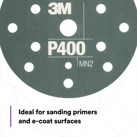 3M 270J 34403 Hookit Flexible Abrasive Disc, Dust Free, P400, Gray, 6 in, Primer Sanding, E coat Sanding (7000120193) (125 Pack) - 4