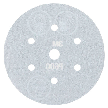 3M 270J 34405 Hookit Flexible Abrasive Disc, Dust Free, Aluminum Oxide P600, Gray, 6 in, Primer and Clear Coat Sanding (7000120194) (125 Pack) - 5