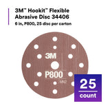 3M 270J 34406 Hookit Flexible Abrasive Disc Dust Free P800 Red 6 in (7000120195) (125 Pack) - 2