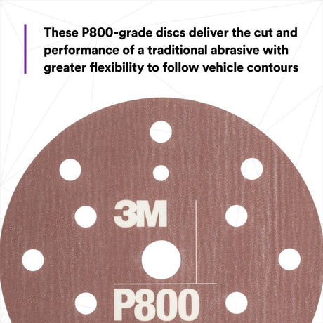 3M 270J 34406 Hookit Flexible Abrasive Disc Dust Free P800 Red 6 in (7000120195) (125 Pack) - 3