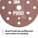 3M 270J 34406 Hookit Flexible Abrasive Disc Dust Free P800 Red 6 in (7000120195) (125 Pack) - 4
