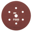 3M 270J 34407 Hookit Flexible Abrasive Disc, Dust Free, P1000, Red, 6 in (7000120196) (125 Pack)