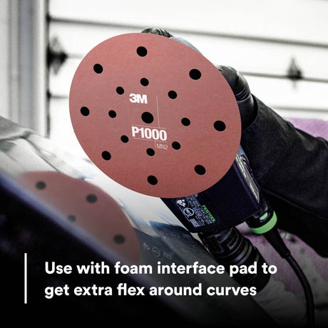 3M 270J 34407 Hookit Flexible Abrasive Disc, Dust Free, P1000, Red, 6 in (7000120196) (125 Pack) - 6