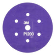 3M 270J 34408 Hookit Flexible Abrasive Disc, Dust Free, P1200, Purple, 6 in, Paint Finishing, Defect Removal, Clear Coat Sanding (7000120197) (125 Pack)