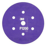 3M 270J 34408 Hookit Flexible Abrasive Disc, Dust Free, P1200, Purple, 6 in, Paint Finishing, Defect Removal, Clear Coat Sanding (7000120197) (125 Pack)