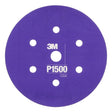 3M 270J 34409 Hookit Flexible Abrasive Disc, Dust Free, P1500, Purple, 6 in (7000120198) (125 Pack)