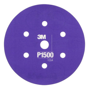 3M 270J 34409 Hookit Flexible Abrasive Disc, Dust Free, P1500, Purple, 6 in (7000120198) (125 Pack)