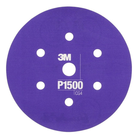 3M 270J 34409 Hookit Flexible Abrasive Disc, Dust Free, P1500, Purple, 6 in (7000120198) (125 Pack)