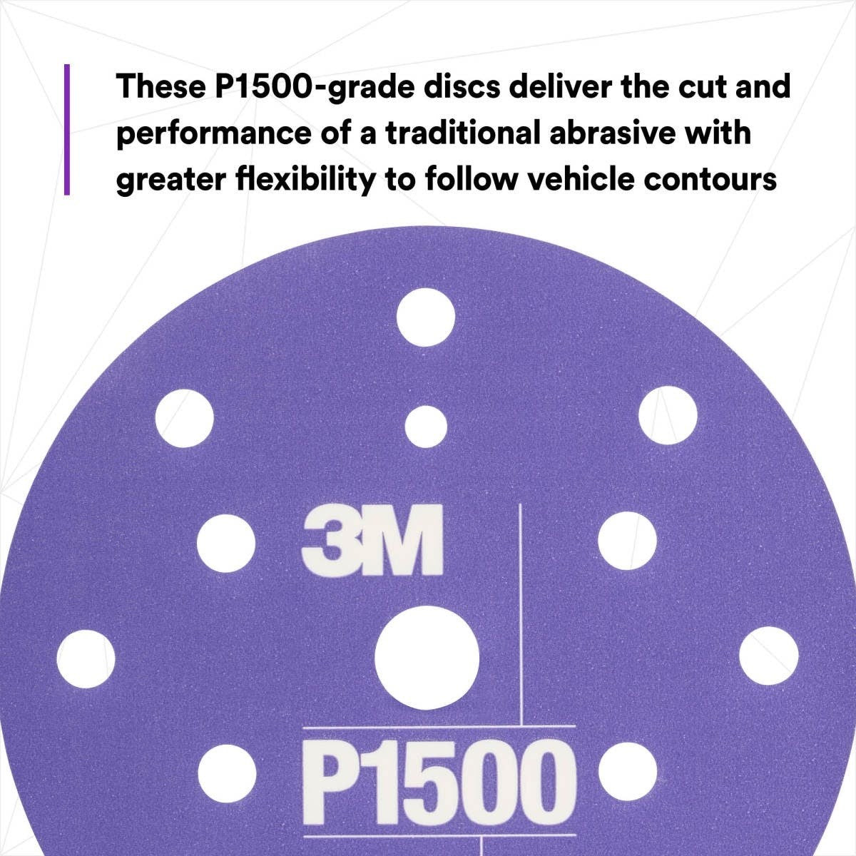 3M 270J 34409 Hookit Flexible Abrasive Disc, Dust Free, P1500, Purple, 6 in (7000120198) (125 Pack) - 3