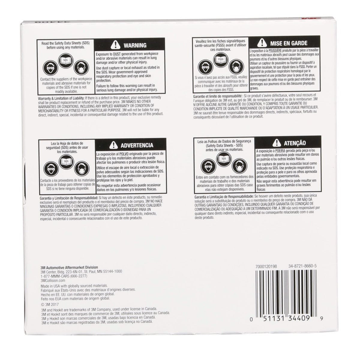 3M 270J 34409 Hookit Flexible Abrasive Disc, Dust Free, P1500, Purple, 6 in (7000120198) (125 Pack) - 8
