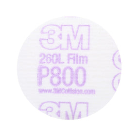 3M 260L 00910 Hookit Finishing Film Abrasive Disc, Aluminum Oxide, P800, White, 3 in (7000120386) (200 Pack)