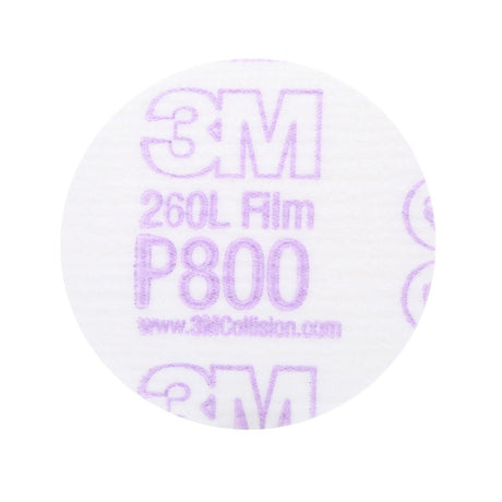 3M 260L 00910 Hookit Finishing Film Abrasive Disc, Aluminum Oxide, P800, White, 3 in (7000120386) (200 Pack)