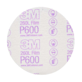 3M 00955 01071 Hookit Finishing Film Abrasive Disc 260L, 5 in, P600 (7000120388) (100 Pack)