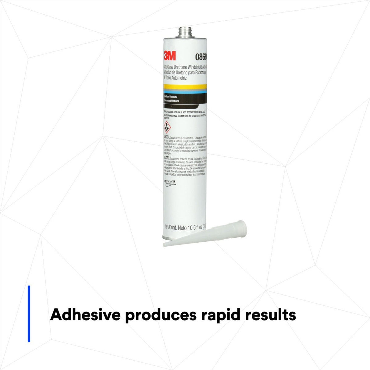3M 08693 Auto Glass Urethane Windshield Adhesive, Medium Viscosity, High-Strength, Fast-Curing, Black, 310 mL/10.5 fl oz Cartridge (7000120424)  - (12Pack) - 2