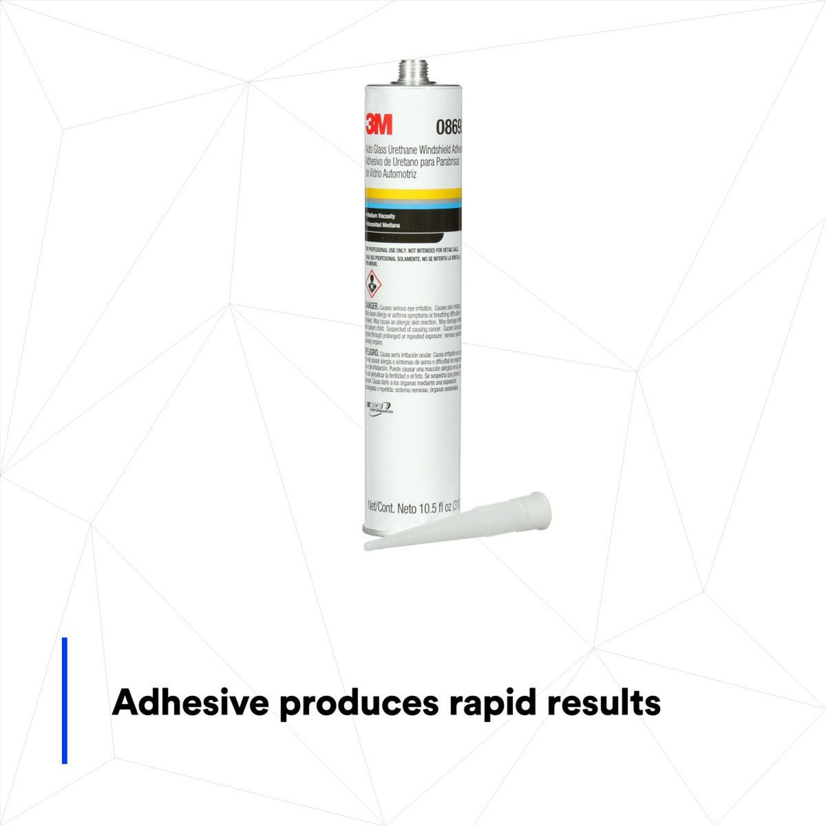 3M 08693 Auto Glass Urethane Windshield Adhesive, Medium Viscosity, High-Strength, Fast-Curing, Black, 310 mL/10.5 fl oz Cartridge (7000120424) (12 Pack) - 2