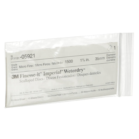 3M 401Q Finesse-it Imperial Wetordry Scallop Abrasive Disc, PSA, SiC, 1500 Grit, Black, 1 3/8 in (05921) (7000120445)  - (10Pack) - 5
