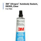 3M Ultrapro Autobody Sealant, Clear, High-Solids, Heavy-Bodied, Fast-Curing, Solvent-Based, 5 oz Tube (08302) (7000120449)  - (6Pack) - 5