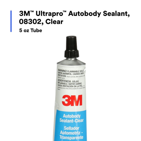 3M Ultrapro Autobody Sealant, Clear, High-Solids, Heavy-Bodied, Fast-Curing, Solvent-Based, 5 oz Tube (08302) (7000120449)  - (6Pack) - 5