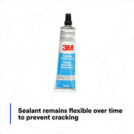 3M Ultrapro Autobody Sealant, Clear, High-Solids, Heavy-Bodied, Fast-Curing, Solvent-Based, 5 oz Tube (08302) (7000120449)  - (6Pack) - 6