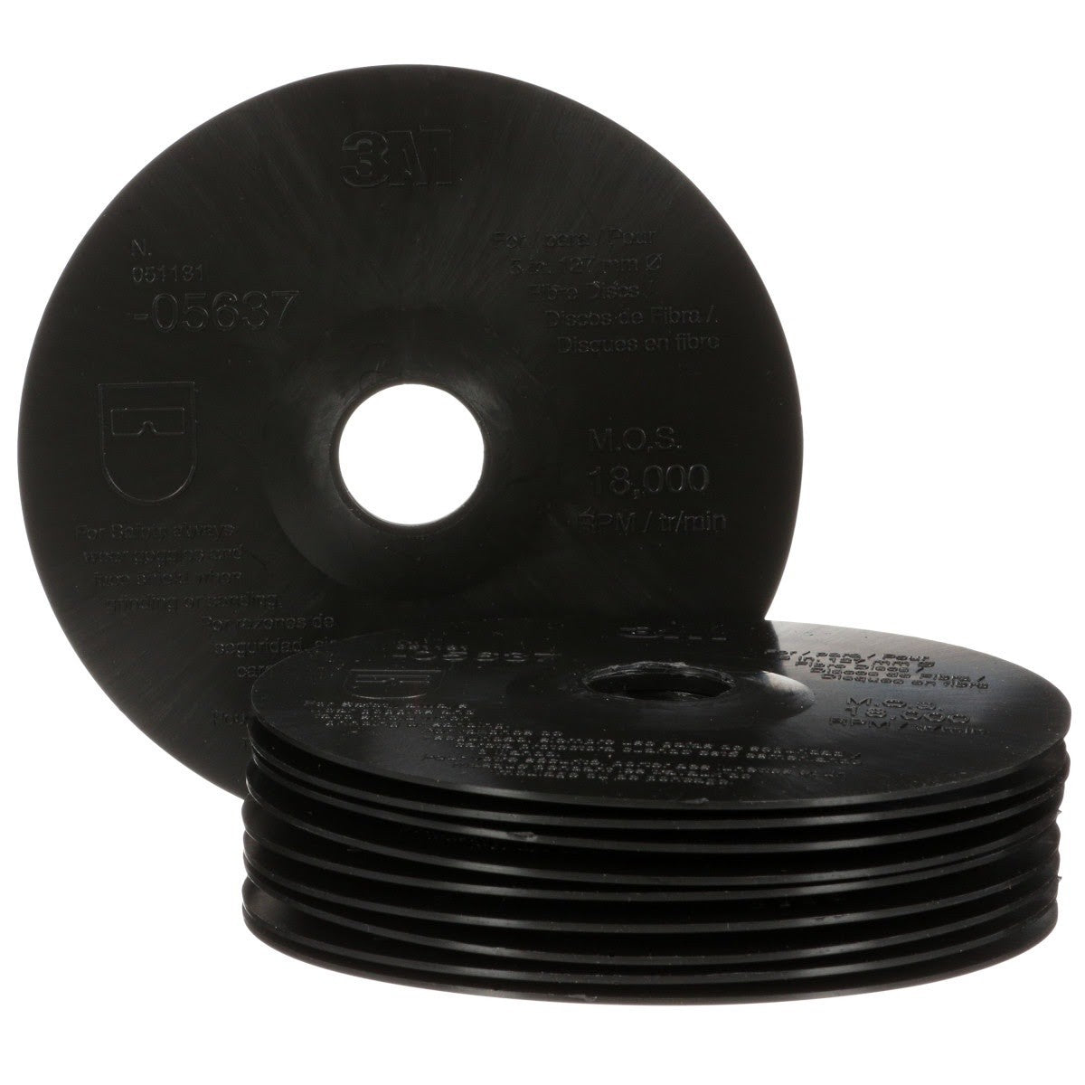 3M 05637 Fibre Disc Backup Pad, 5 in x 7/8 in (7000120462)  - (10Pack) - 5