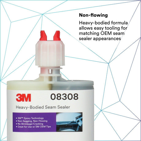 3M 08308 Heavy-Bodied Seam Sealer Two-Part Self-Mixing Automotive Epoxy Black 200 ml 6.75 fl oz Cartridge (7000120463)  - (6Pack) - 6