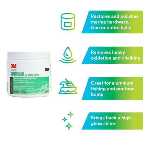 3M Marine Aluminum Restorer and Polish, 18 oz, Pink Paste (09020) (7000120468)  - (6Pack) - 7