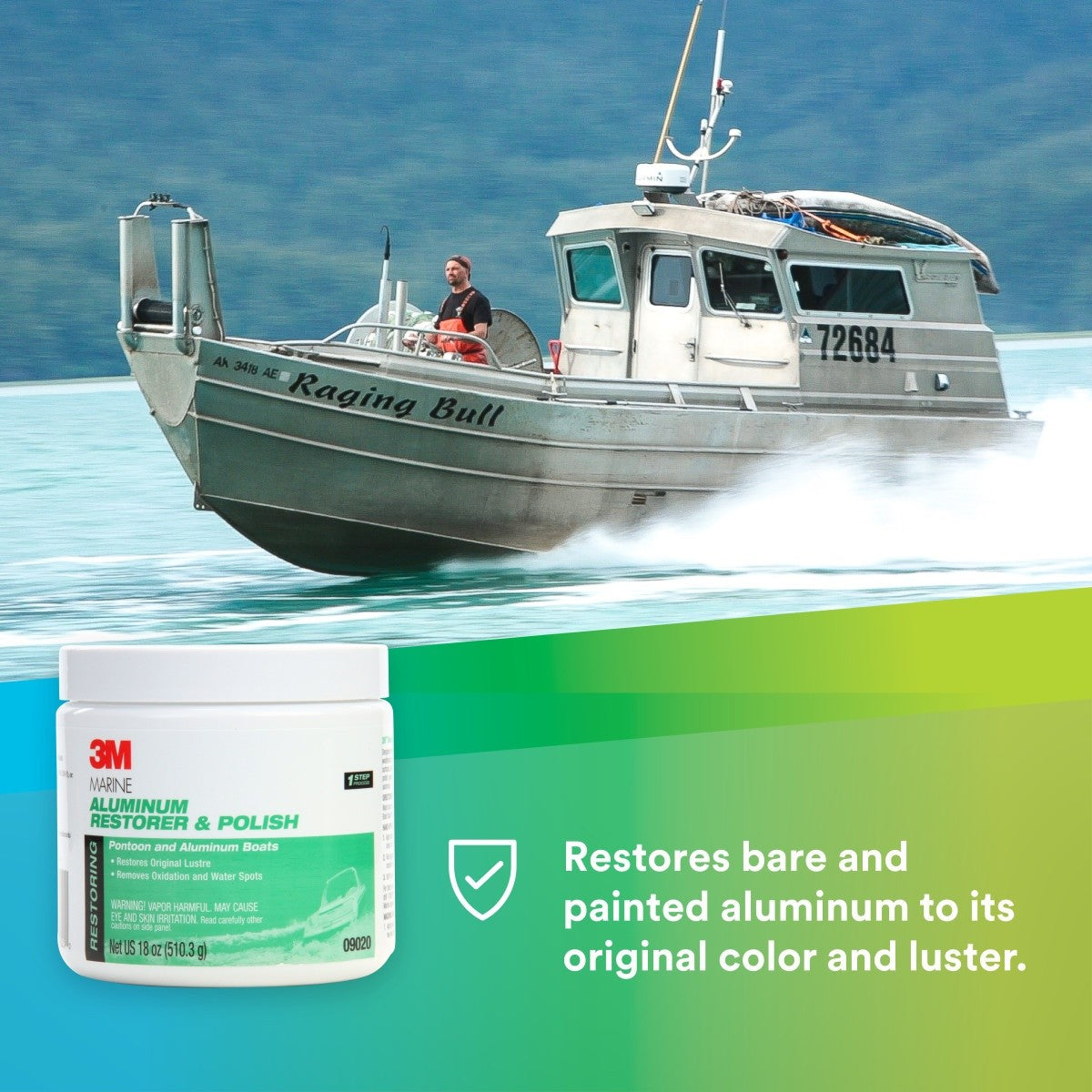 3M Marine Aluminum Restorer and Polish, 18 oz, Pink Paste (09020) (7000120468)  - (6Pack) - 9